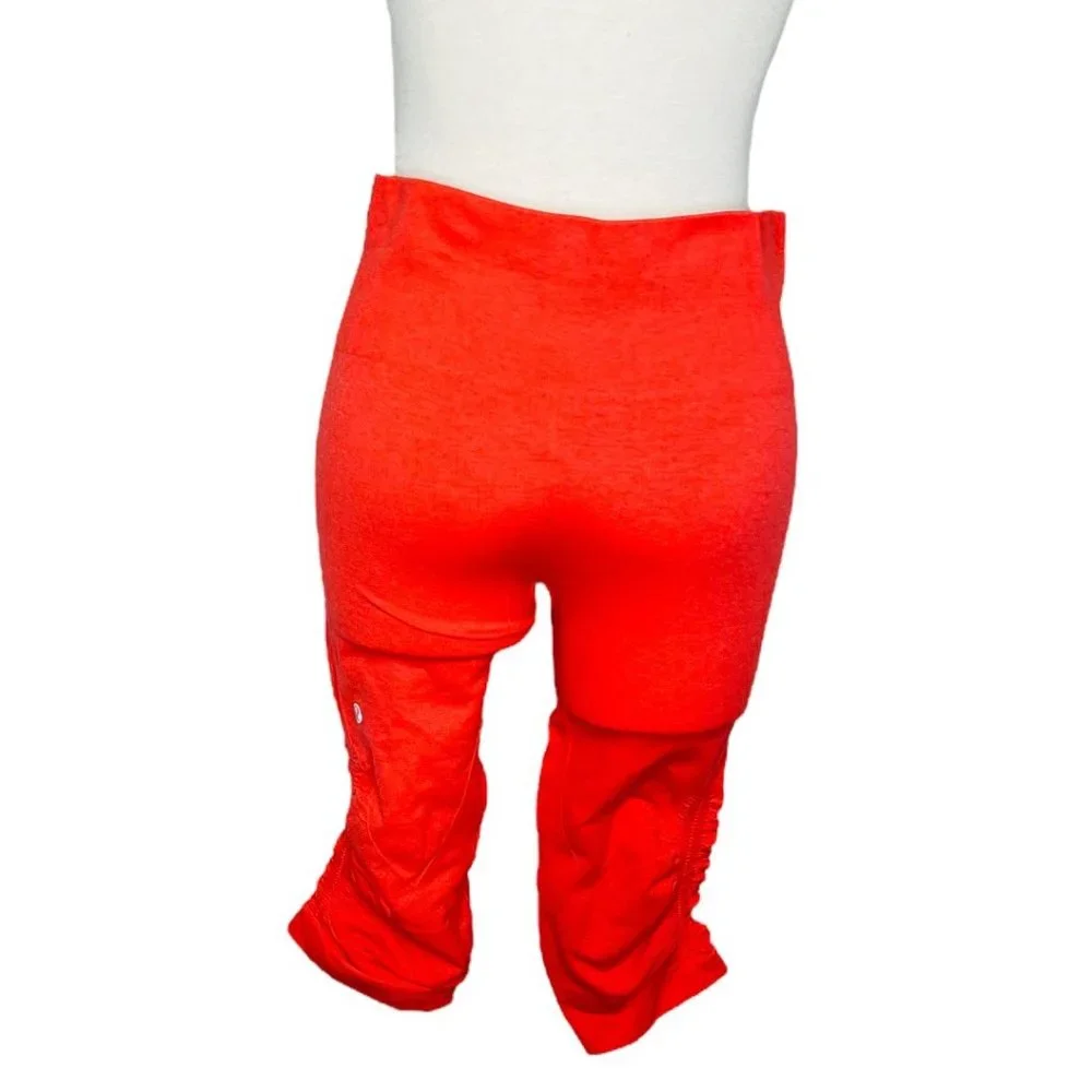 Lululemon Athletica Yoga Pants High Rise Crop Orange Size 8 - Picture 6 of 11